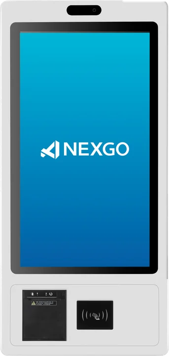 Kiosk NEXGO AF910 mit grossem Bildschirm, Belegdrucker und Kartenleser